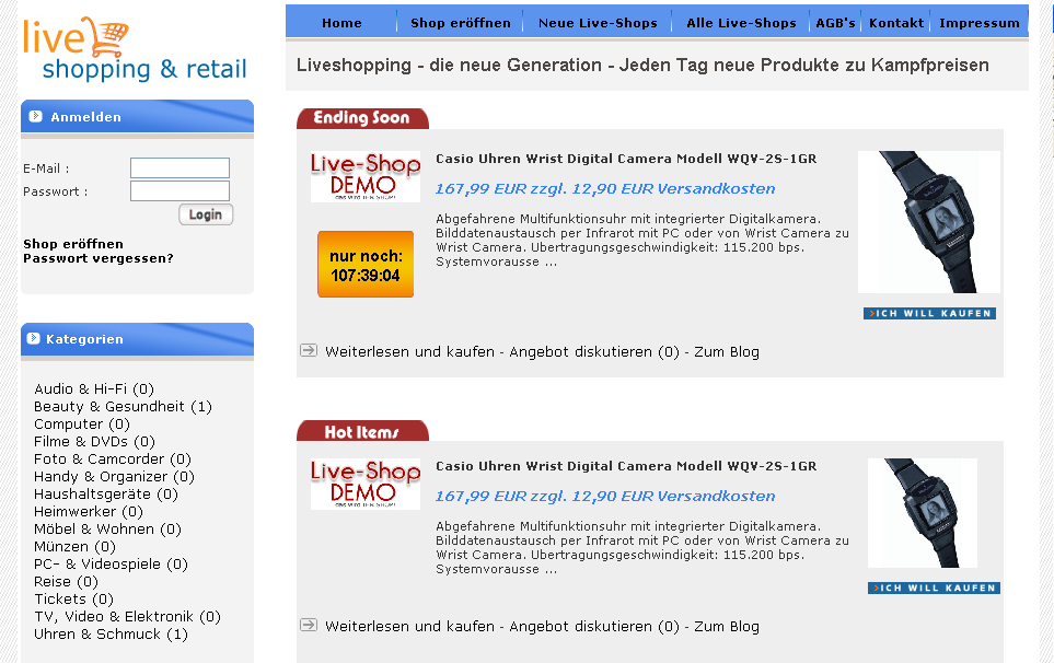 Shop und Live Shop Scripte