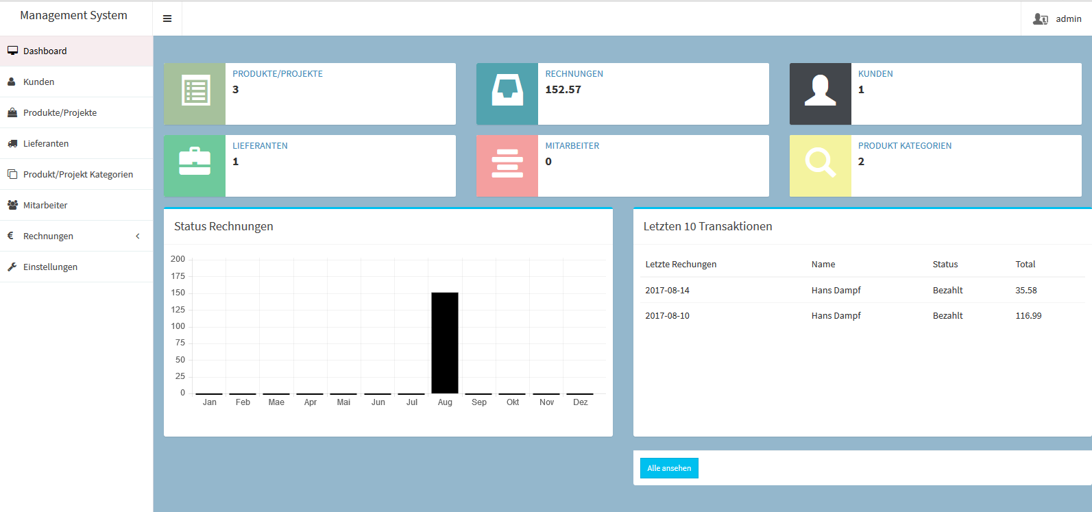 Produkt & Projekt Management & Rechnungs System Produkt & Projekt Management & Rechnungs System