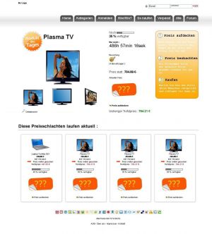PHP Script Preisschlacht Multi Liveshop System mit Kategorien (Design 2)