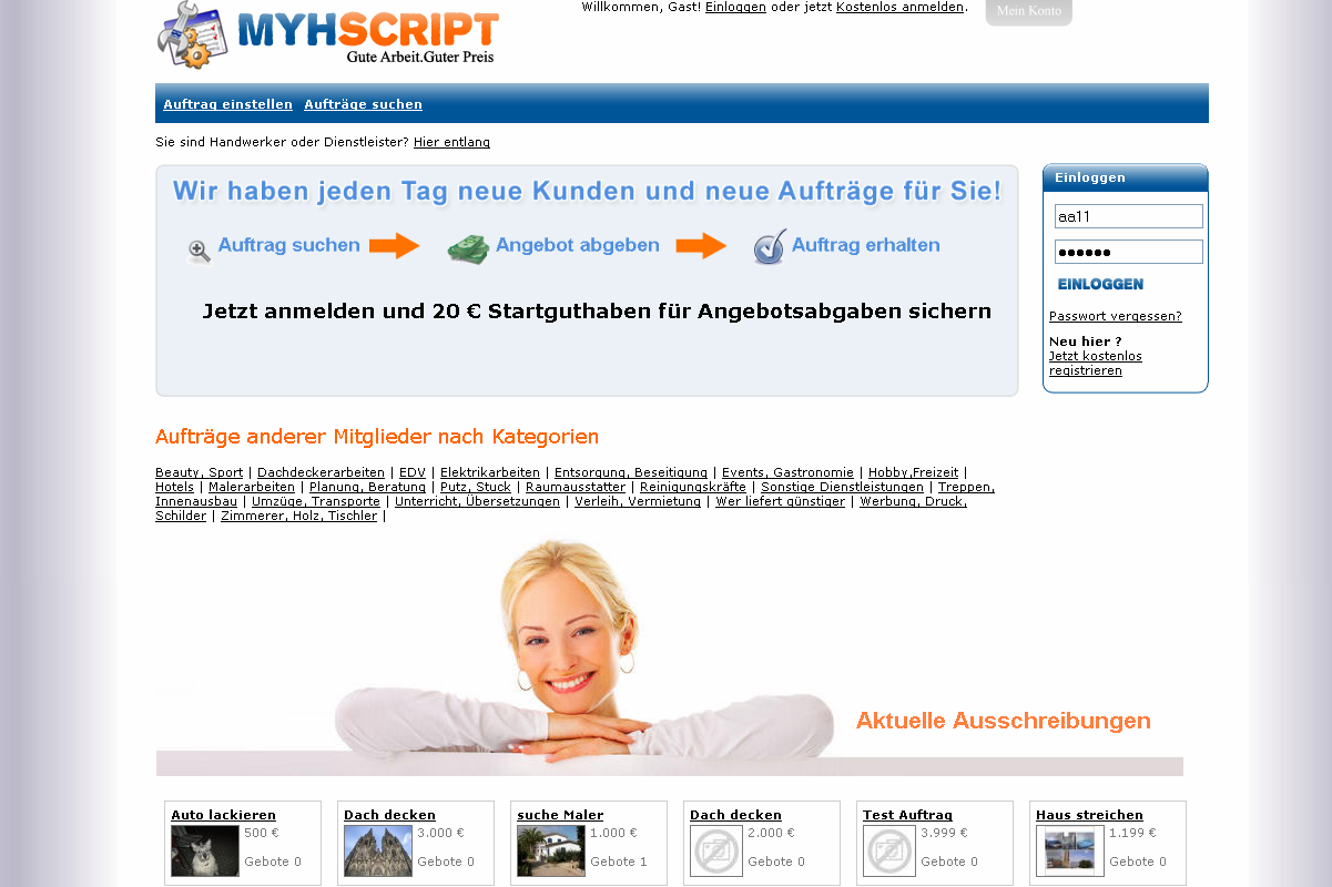 Dienstleistungs Auftrags Script