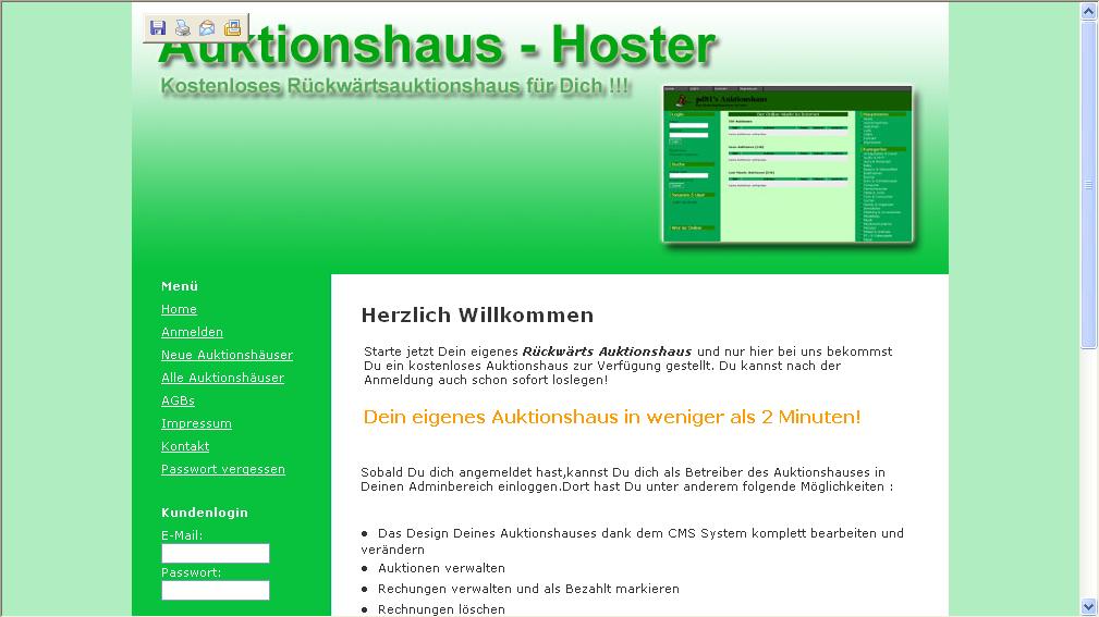 PHP Script Rückwärts Auktionshaus Hosting Profi System II