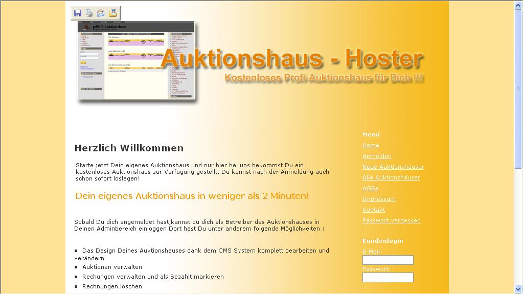 PHP Script Auktionshaus Hoster Profi CMS System